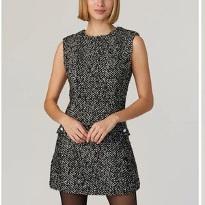 Chantelle Herringbone Sleeveless Shift Dress -12 FRENCH CONNECTION